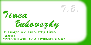timea bukovszky business card